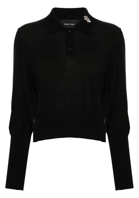 Cardigan con decorazione sul colletto in nero Simone Rocha - donna